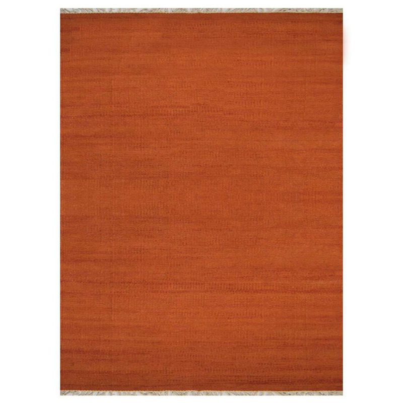 Bloomsbury Market Cotulla Handmade Flatweave Wool Dark Orange Area Rug Reviews Wayfair