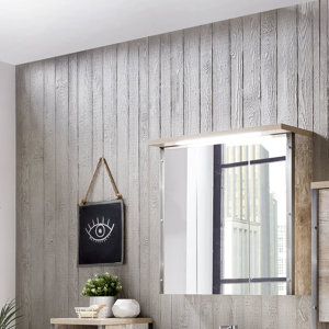 76 cm x 73.5 cm Spiegelschrank Harkon mit Beleuc..