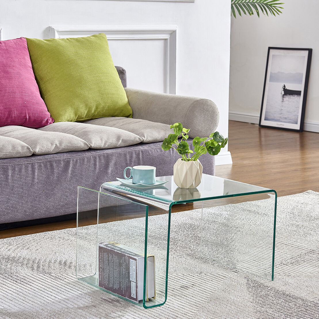 Orren Ellis Murcia 24 Tall Glass C Table End Table & Reviews | Wayfair