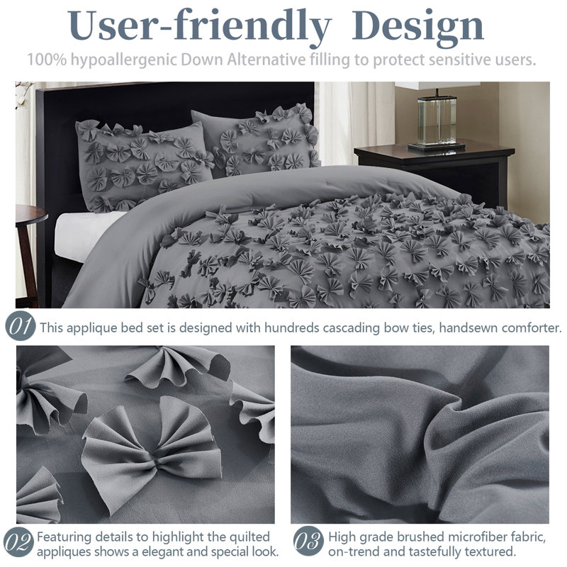 Dakota Fields Burrterfly Flower Comforter Set Comforter Set Reviews