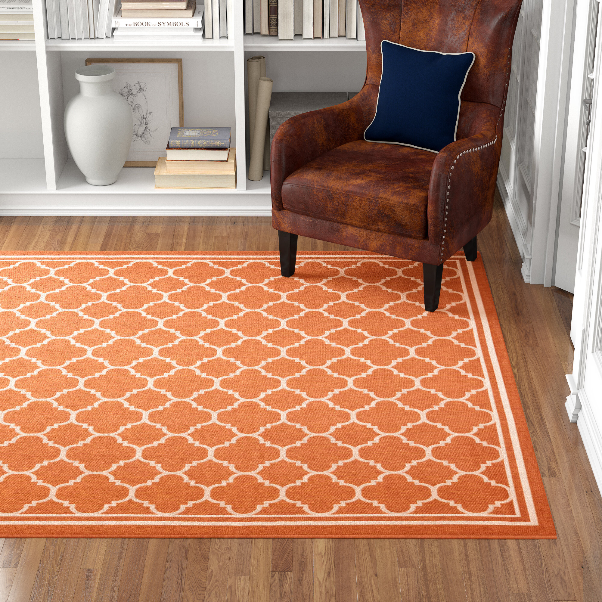 Winston Porter Herefordshire Geometric Indoor / Outdoor Area Rug in