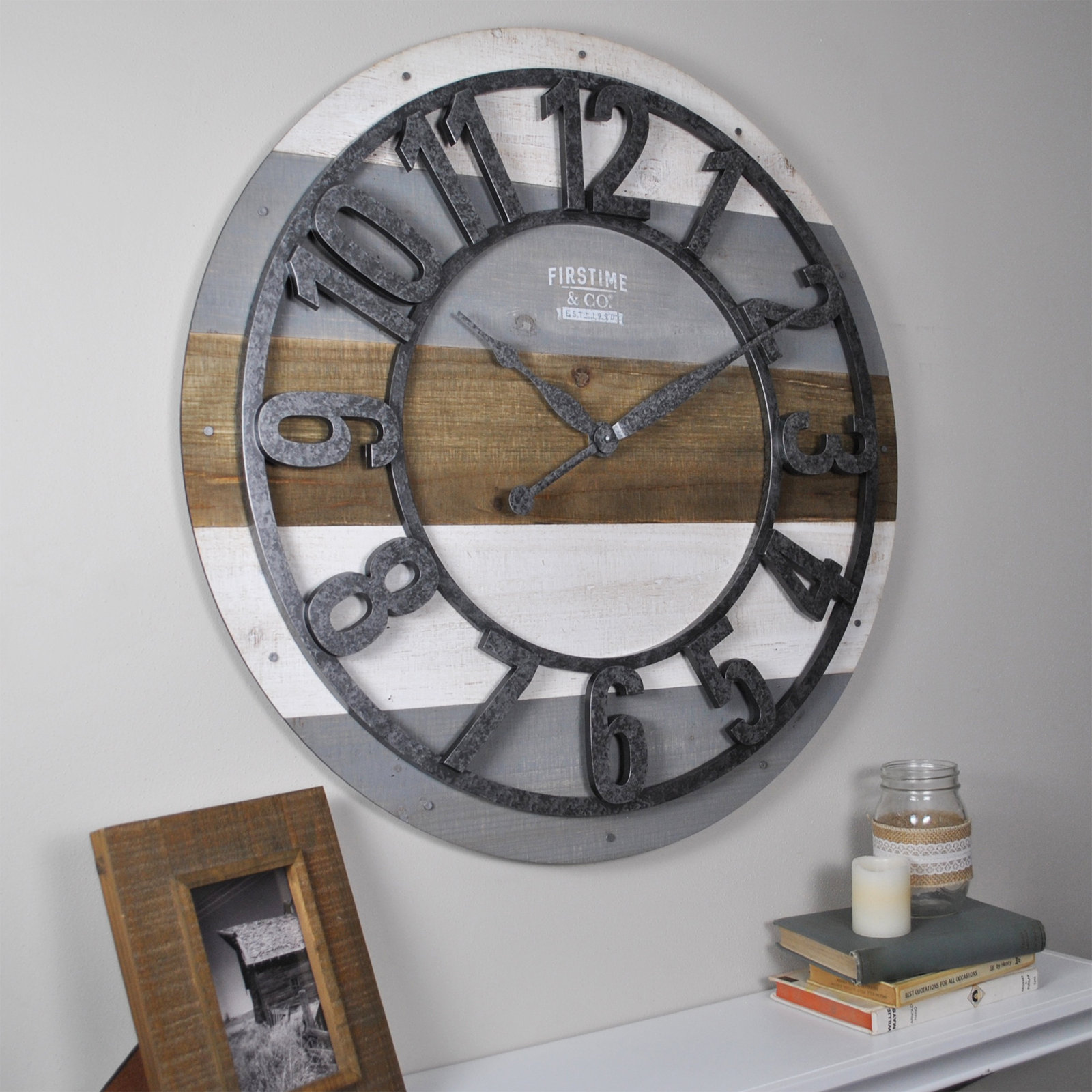 Rustic Shabby chic wall art - Dana Point Wall Clock