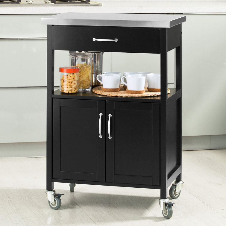 17 Stories Stygg Kitchen Trolley With Stainless Steel Top Reviews Wayfair Co Uk