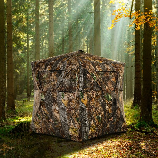 Portable Hunting Blind Pop Up Ground Camo Enclosure Weather-Resist Tent Canopy 