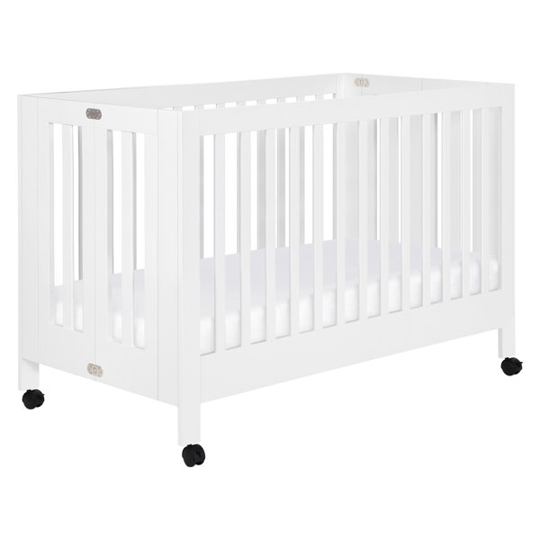 babyletto maki full size portable crib in white