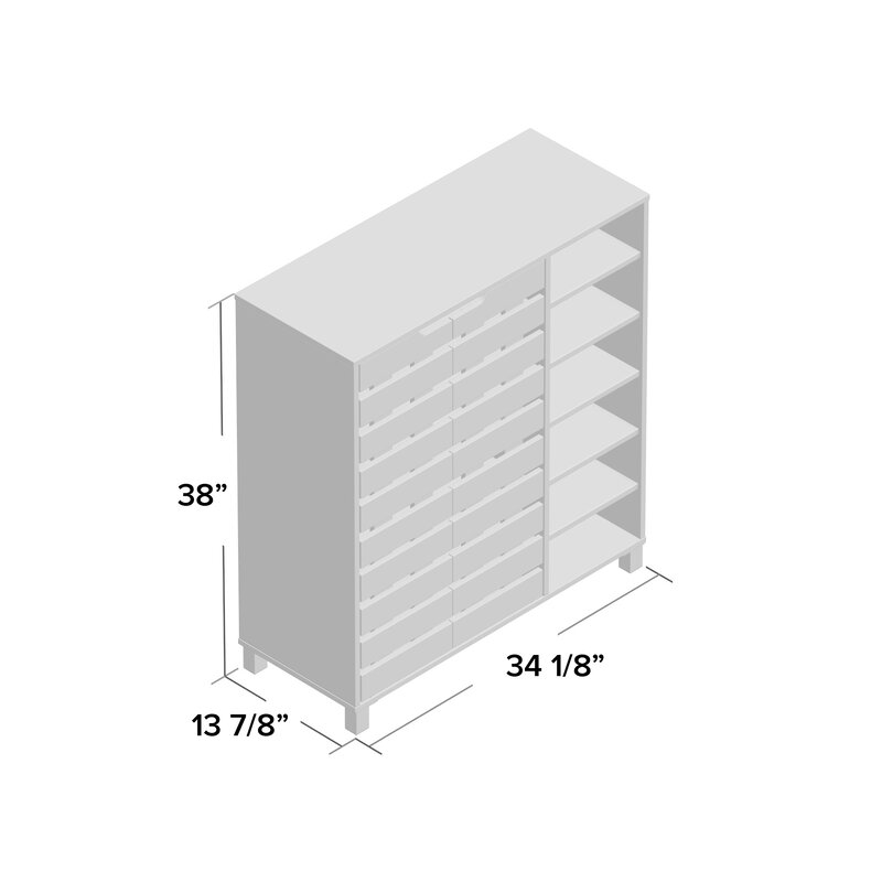 Rebrilliant Belote 24 Pair Shoe Storage Cabinet Reviews Wayfair