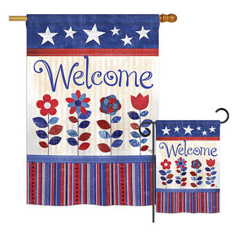 Breeze Decor Fireworks July 4th Americana Fourth Of Impressions 2 Sided Polyester 2 Piece Flag Set Wayfair