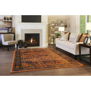 Yareli Terracotta/Black Area Rug