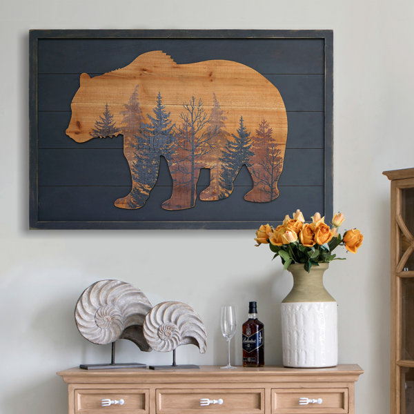 20" BROWN BEAR METAL SCULPTURE SIGN Forest Rustic Lodge Log Cabin Home Decor NEW 