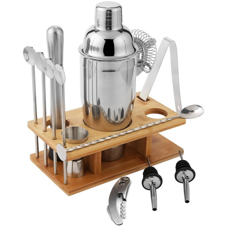 Cocktail Shaker Set Stainless Steel Bar Wine Tools Kitchen Utensils 5 Piece Kit 