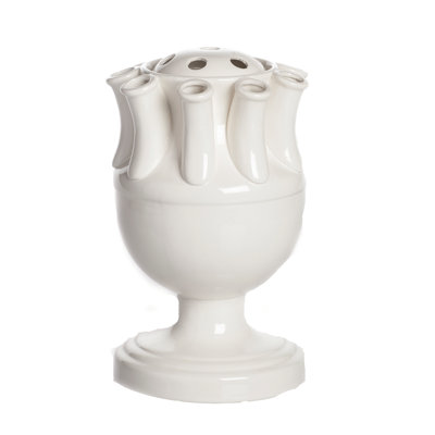 White 12.5" Ceramic Table Vase