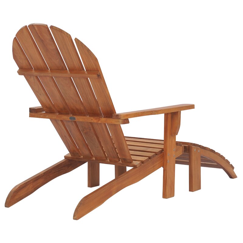 Rosecliff Heights Sydney Teak Adirondack Chair With Ottoman Wayfair