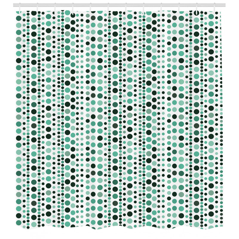 Ebern Designs Thelma Modern Retro 60s 70s Vintage Geometrical Circles Dots Points Ombre Image Single Shower Curtain Wayfair