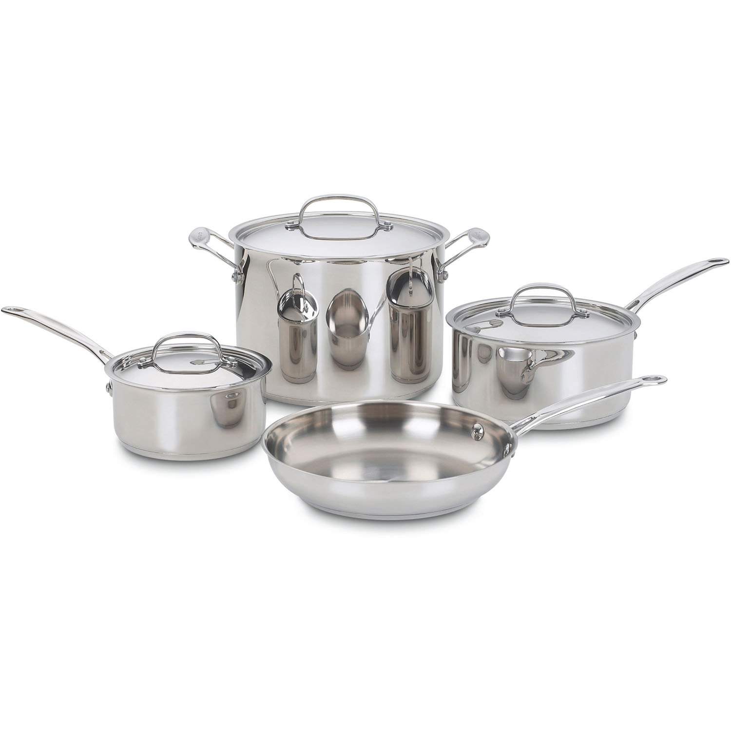 Cuisinart 7 Piece Chef S Clic Stainless Steel Cookware Set Cuisinart 7 Piece Chef S Clic Stainless Steel Cookware Set Reviews Wayfair