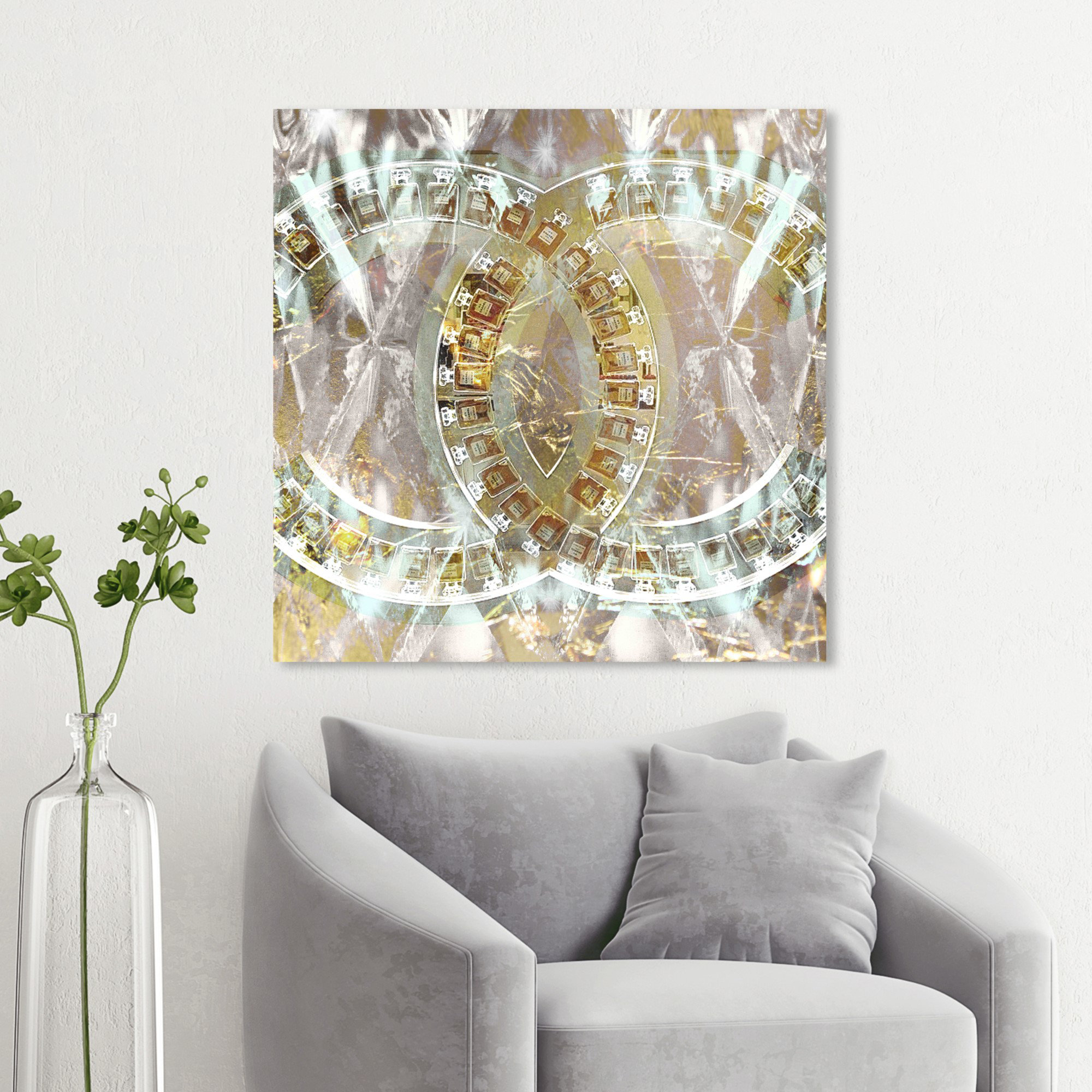 Oliver Gal Fashion And Glam Gilded Diamonds Perfumes Wrapped Canvas Graphic Art Print Wayfair