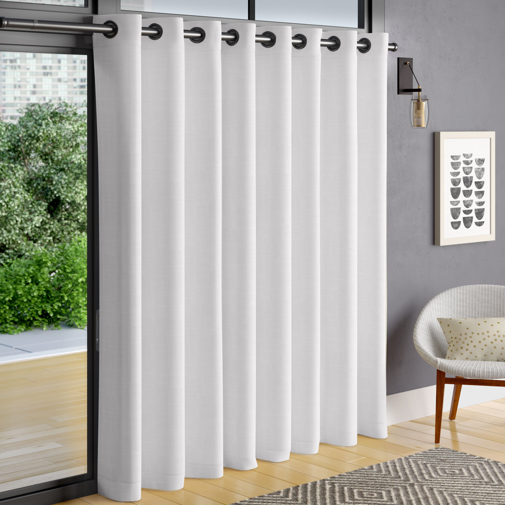 Corrigan Studio Wedowee Patio Solid Color Room Darkening Grommet Single Curtain Panel Reviews Wayfair