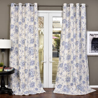 Darby Home Co Bazan Flower Semi Sheer Grommet Single Curtain Panel Wayfair