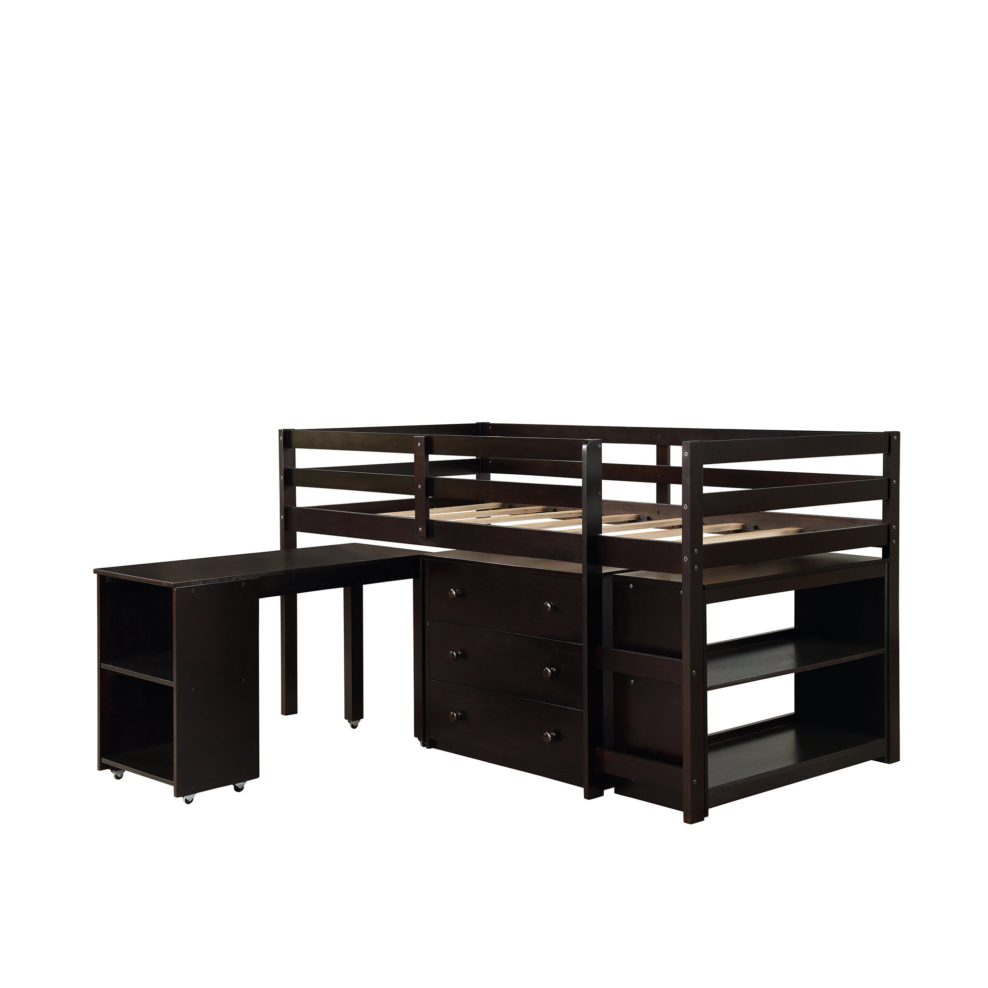 Isabelle Max Brookover Twin Low Loft Bed With Drawers Wayfair