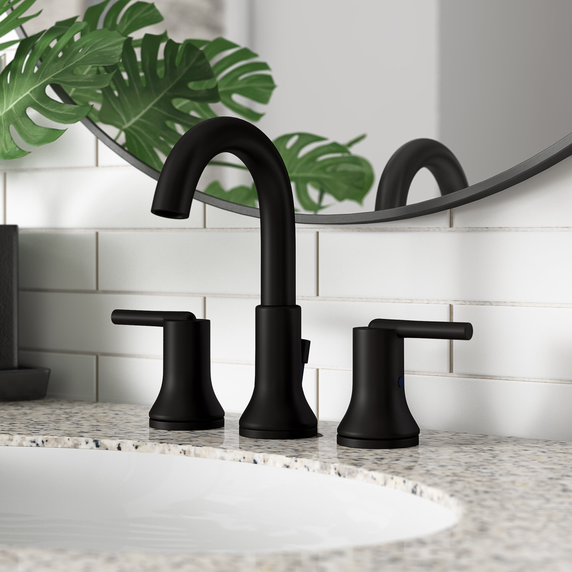 Delta Trinsic Widespread Bathroom Faucet With Drain Assembly And