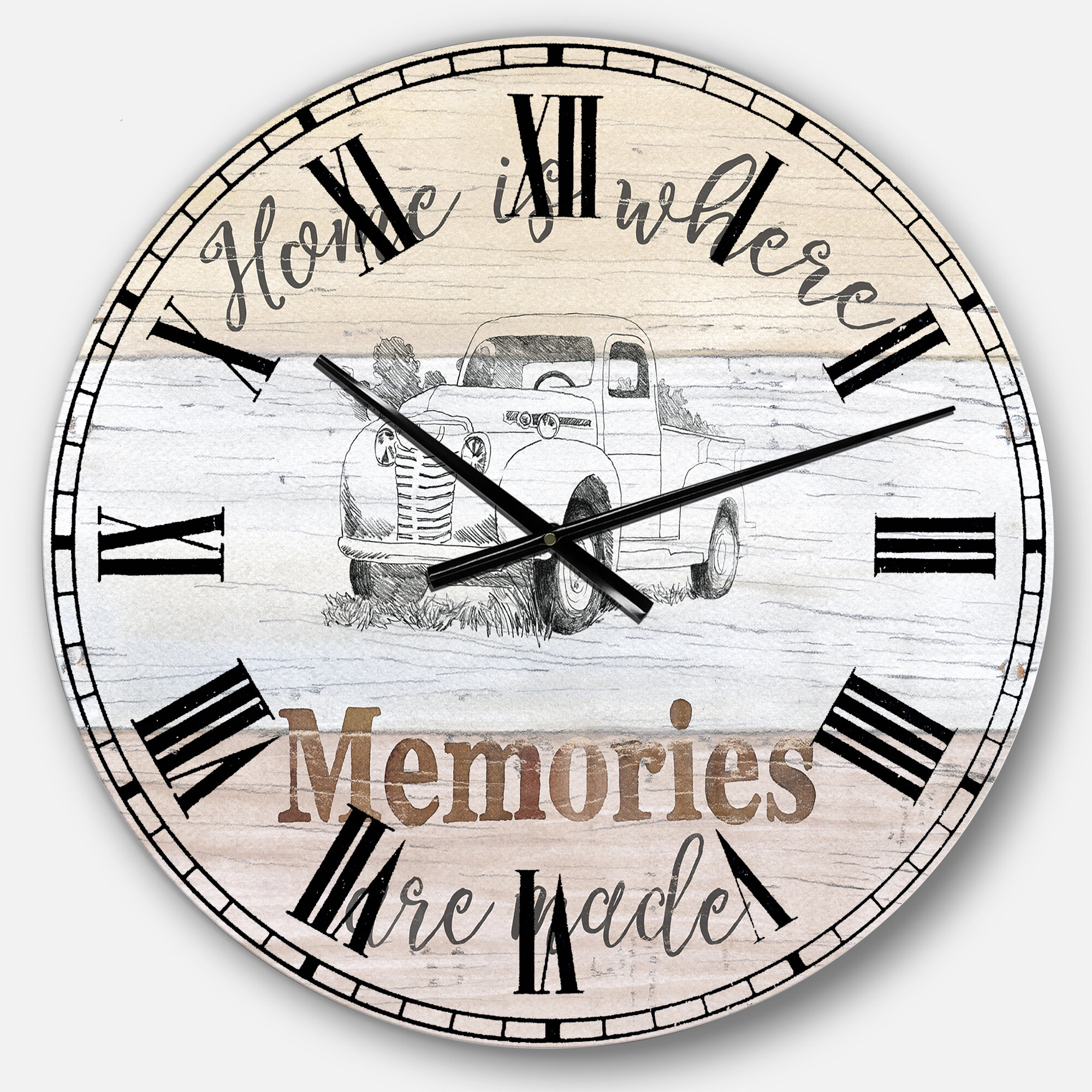 East Urban Home Oversized Farmhouse Moment Truck Wall Clock Wayfair