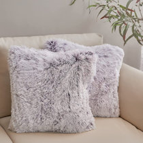 purple fuzzy throw pillows