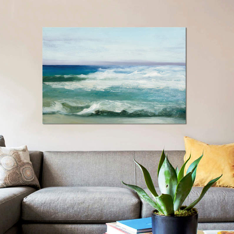 East Urban Home Azure Ocean Byjulia Purinton Graphic Art Print On Wrapped Canvas Wayfair
