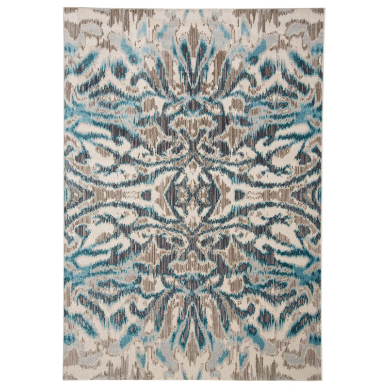 Wrought Studio Sutton Place Abstract Teal Taupe Beige Gray Area Rug Reviews Wayfair