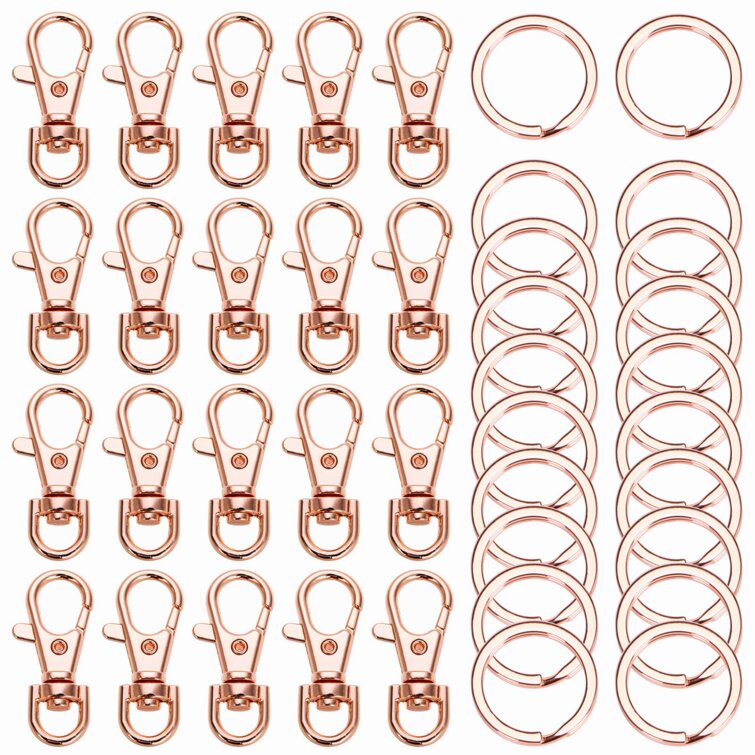 20 x Mini Lobster Clasp Key Ring Clips w/ Split Ring Home etc Perfect for Pets 
