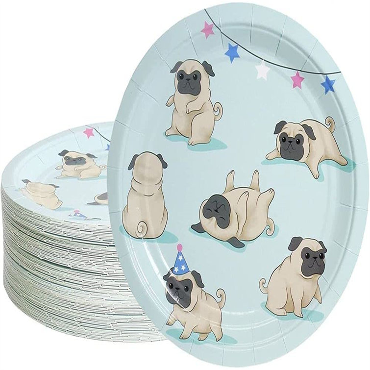 pug paper plates