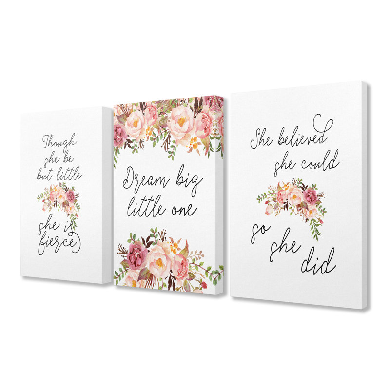 Stupell Industries Big Fierce Believe Canvas Art Set Of 3 Wayfair