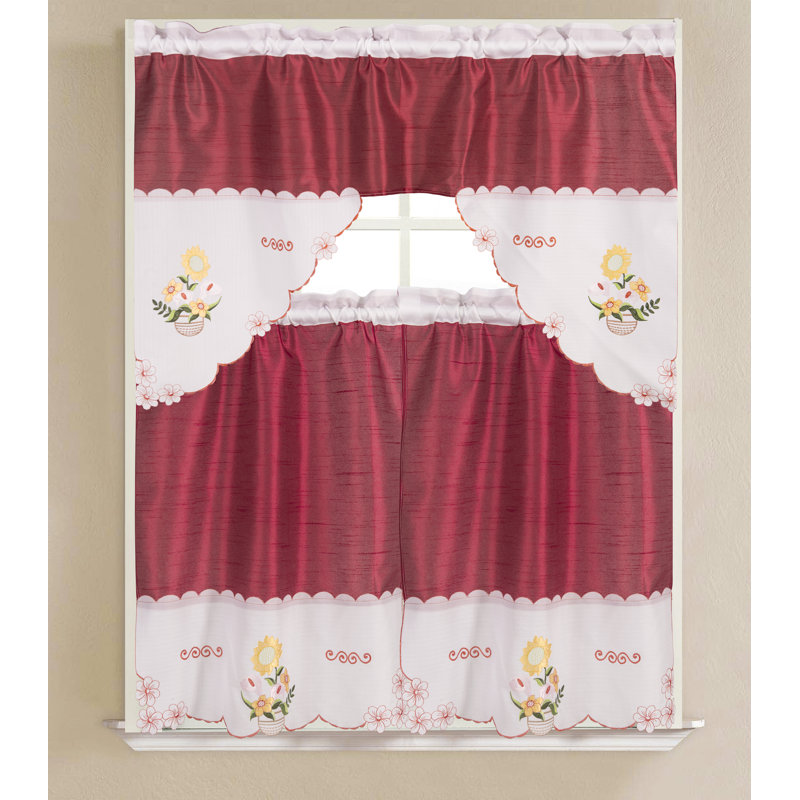 Rosalind Wheeler Rigney Sunflower Kitchen Curtains Wayfair