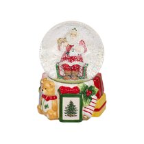 Details about   Christmas Miniature Santa Claus Snow Globe Sleigh Reindeer Scene Red ch488 