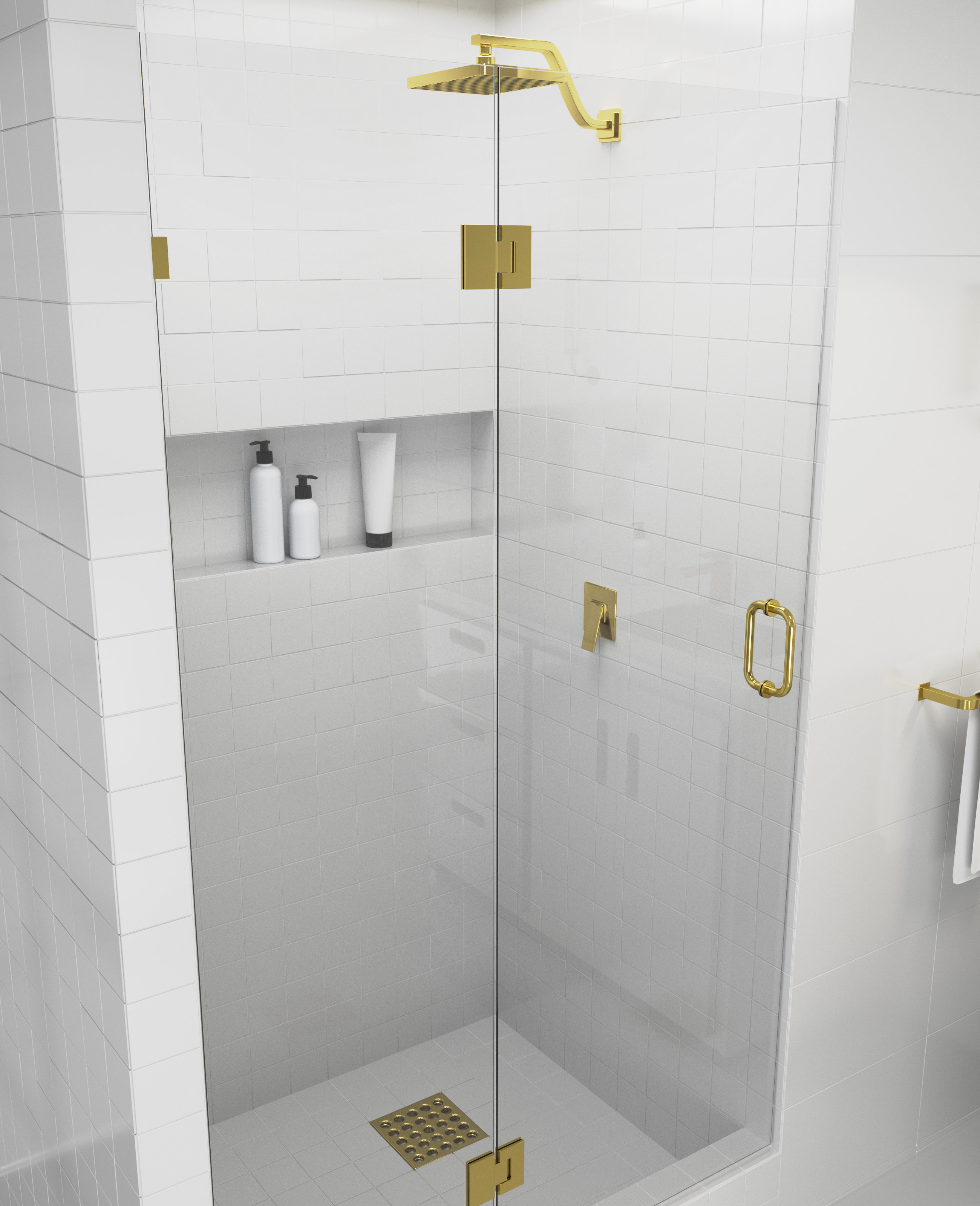Glass Warehouse 39 25 W X 78 H Hinged Frameless Shower Door
