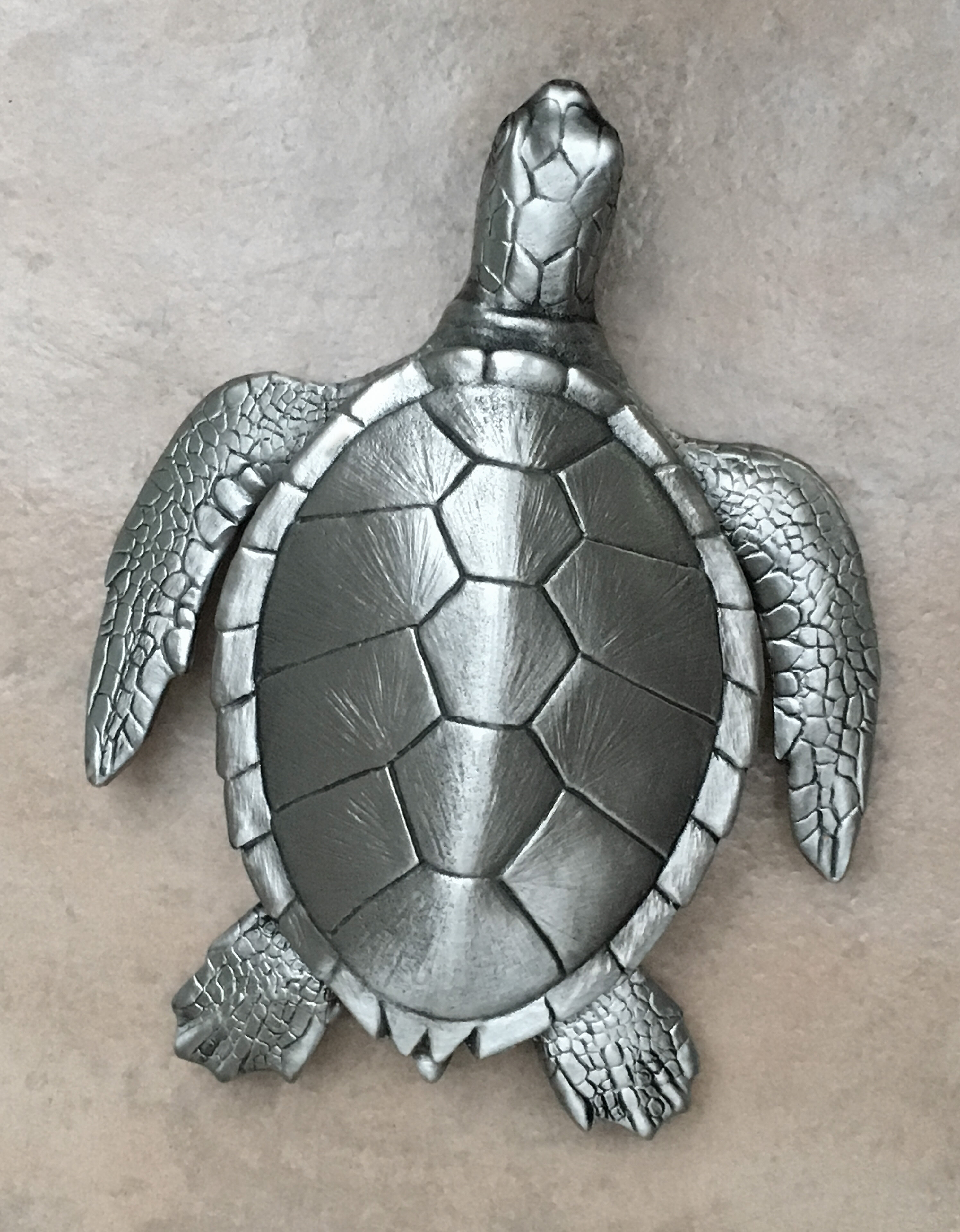 Bayou Breeze Chau Large Sea Turtle Tile Figurine | Wayfair