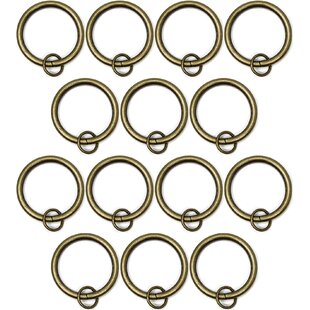 50x Antique Brass Curtain Rings Fits 16/19mm Poles Small Metal Rod Loops