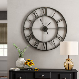 30 In Wall Clock Wayfair Oversized Elborough Roman No Iron 30 Wall Clock