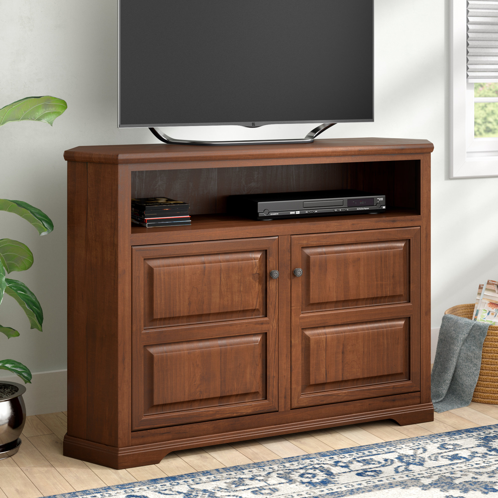Red Barrel Studio® Wentzel Solid Wood Corner TV Stand for TVs up to 65