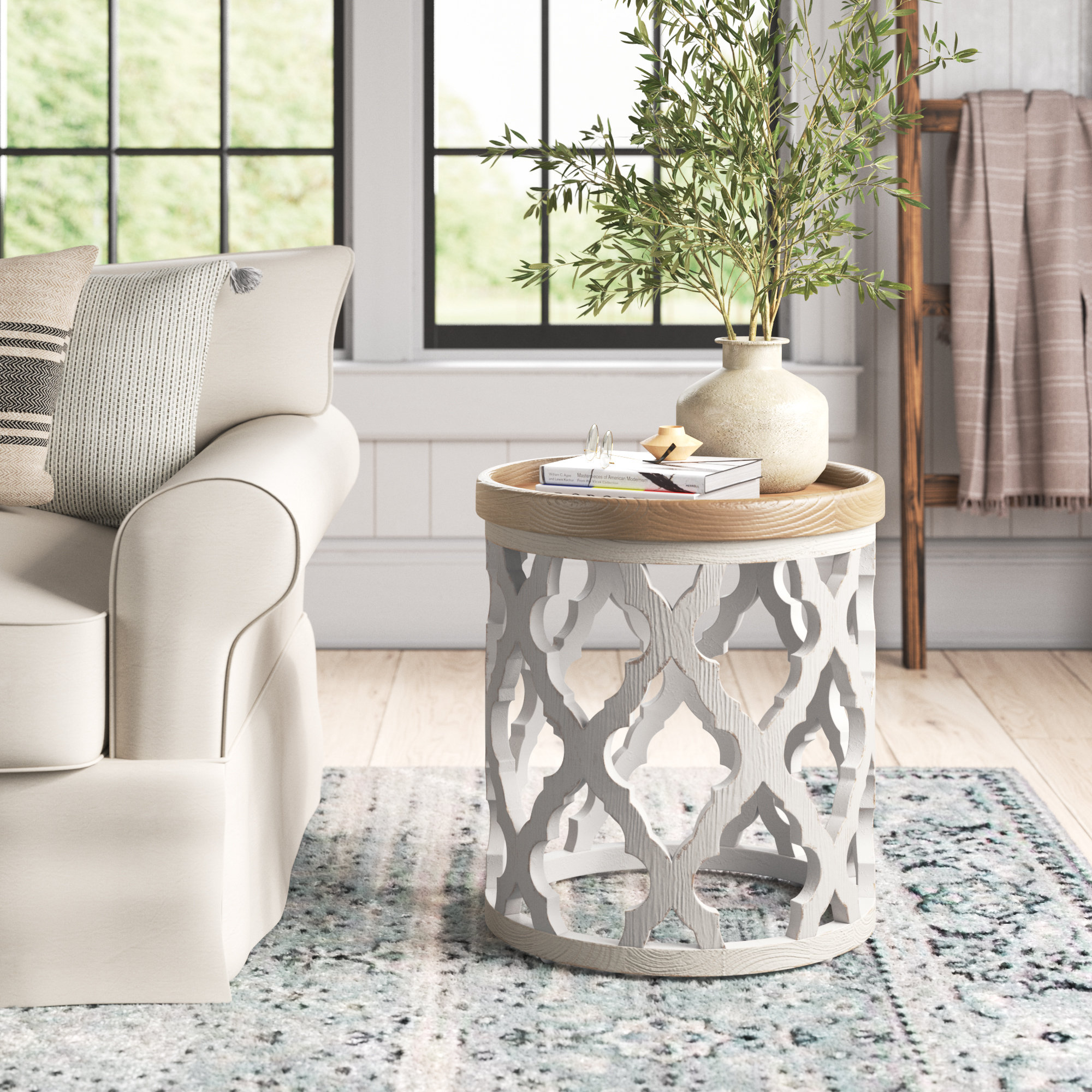 Schlenker 23'' Tall Solid Wood Tray Top Frame End Table