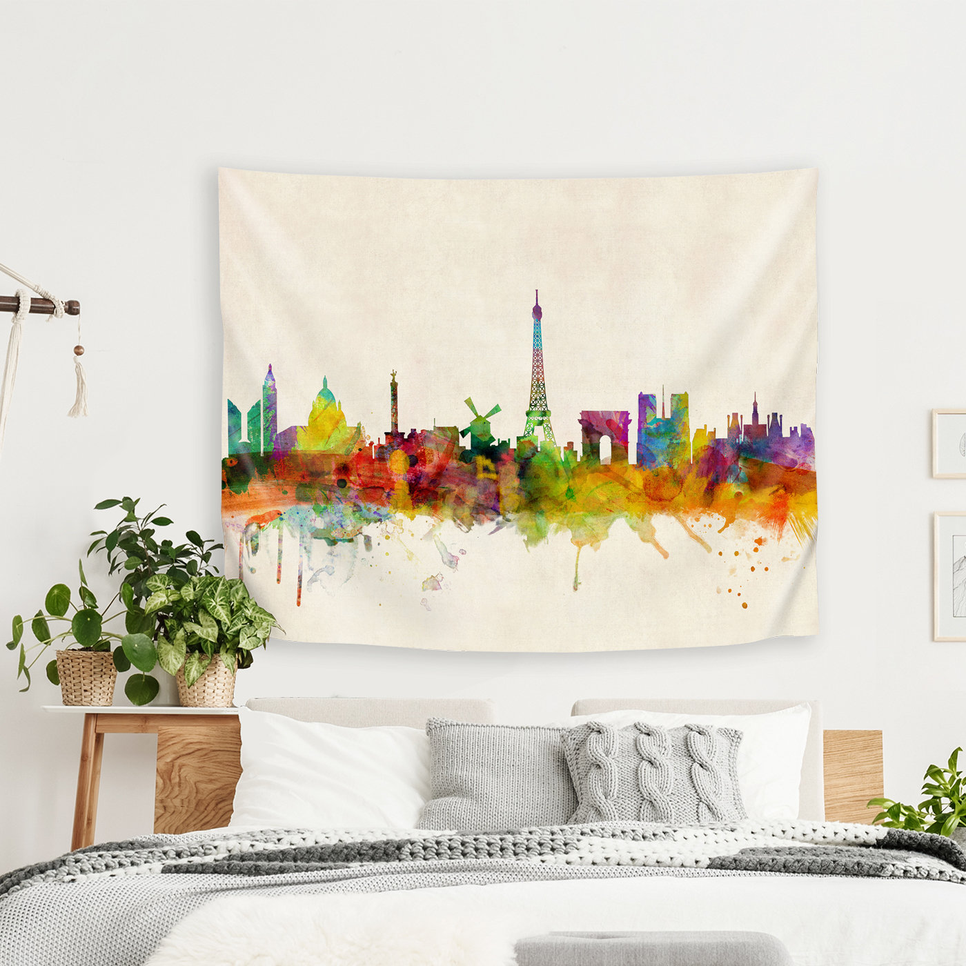 East Urban Home Michael Tompsett Art Pause Paris France Skyline Panoramic Tapestry Wayfair