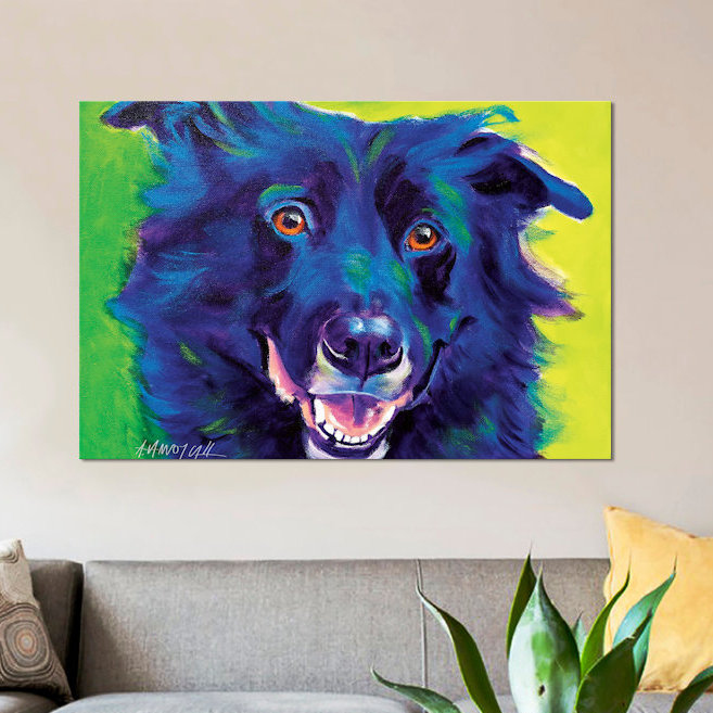 East Urban Home Viktor The Border Collie Painting Print On