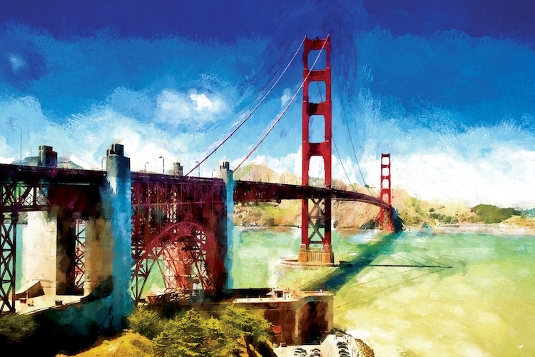 East Urban Home Paintography Series The Golden Gate Bridge Painting Print On Wrapped Canvas Wayfair