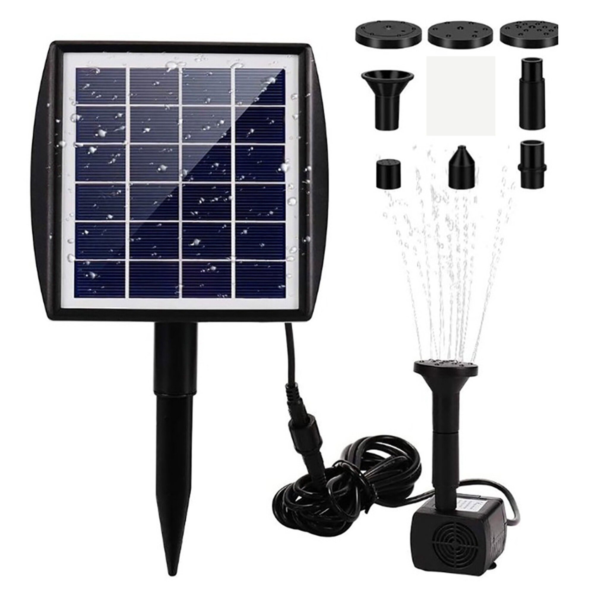 Solar Water Pump for Bird Bath Solar Panel Kit Outdoor Fountain for Outdoor Small Pond Solar Fountain Pump with Panel and Ground Stake Patio Garden and Fish Tank