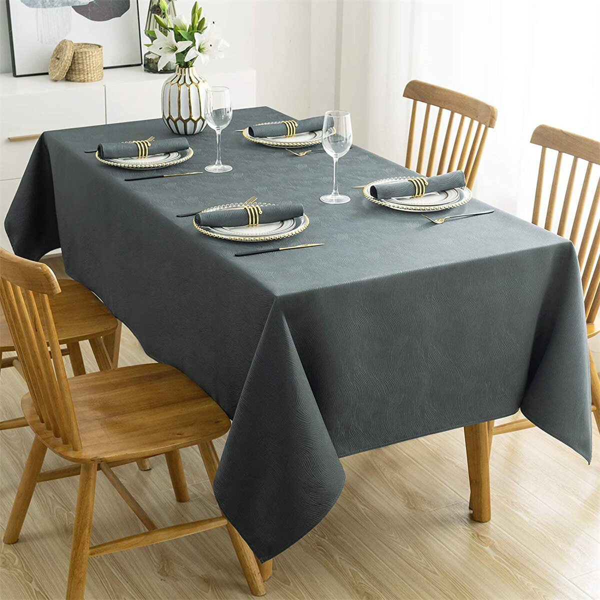 54x72 inch Paw Print Animal Footprint Waterproof and Wrinkle Resistant Polyester Table Cloth for Kitchen/Dining/Party/Wedding Indoor and Outdoor Use Tablecloth 