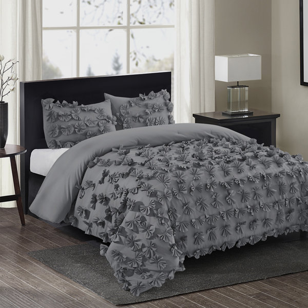Grey Flower Comforter Wayfair