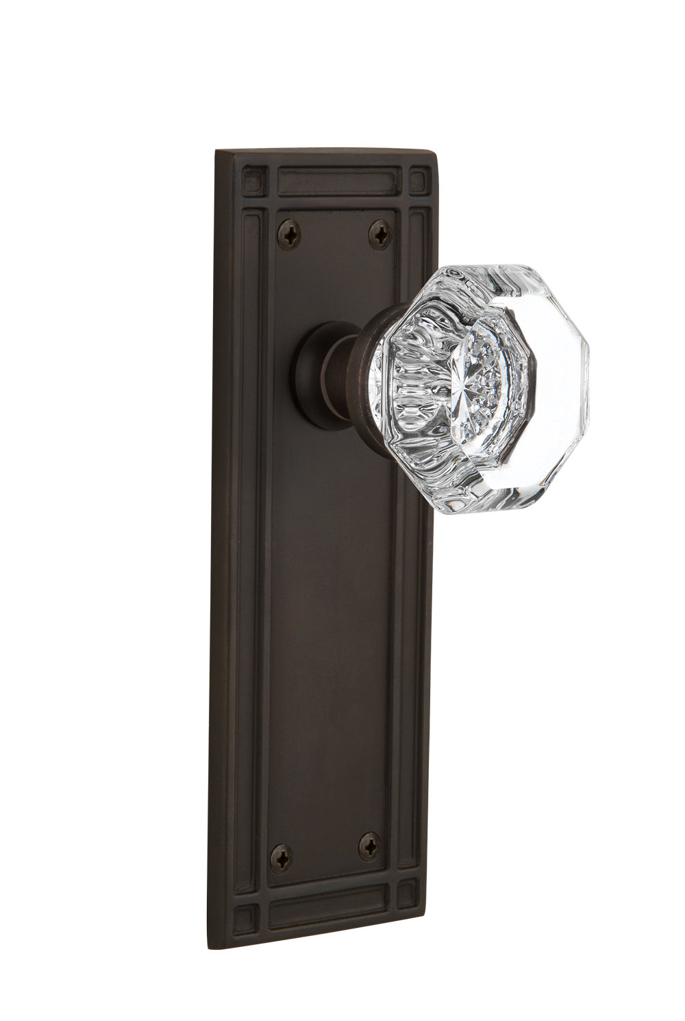 Traditional Door Knobs Mission Style Rosette Set With Hammered