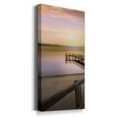 size: 60x40 Morning on the Lake - 3 Piece Wrapped Canvas Photograph