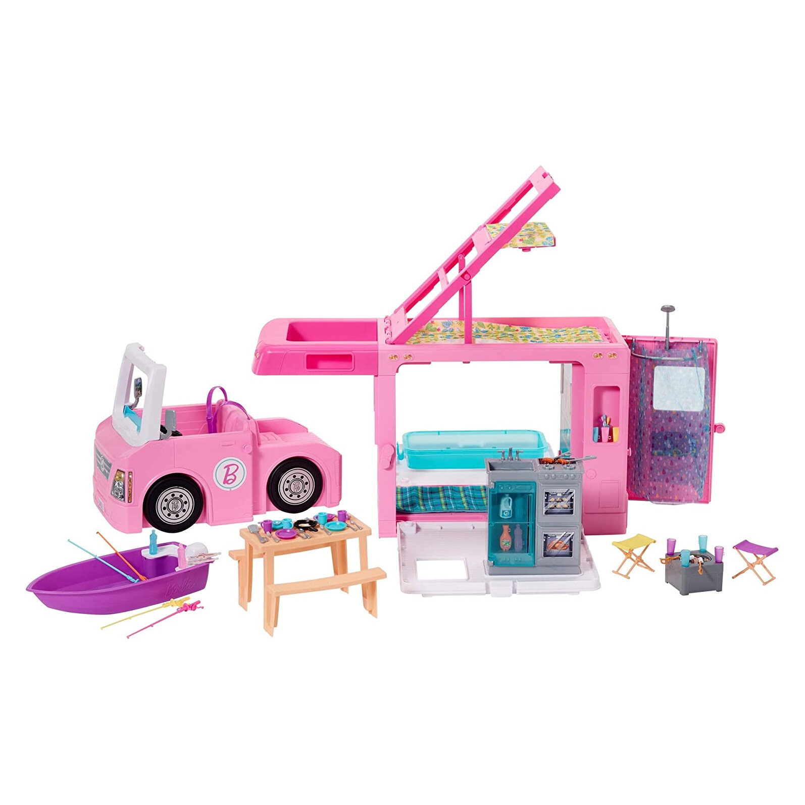 Pieces New Mattel Barbie Dream Camper Vehicle 2 Free Bathing Suit Dolls-50 