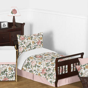 Sweet Jojo Designs Watercolor Floral 5 Piece Toddler Bedding Set