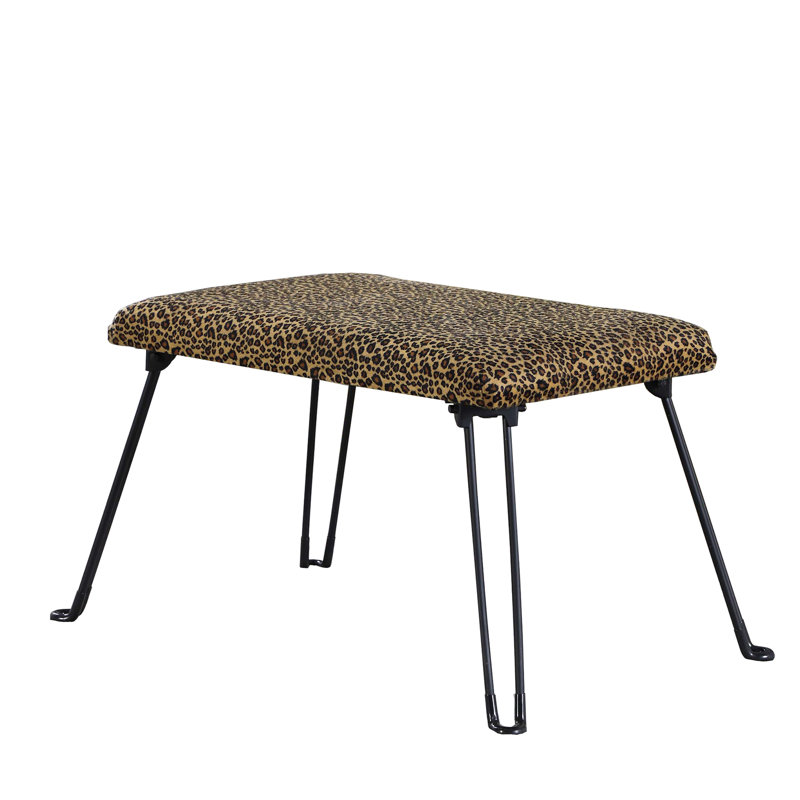 Bloomsbury Market Dana Point Leopard Backless Metal Folding Vanity