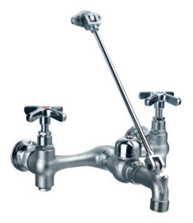 Whitehaus Collection Utility Double Handle Wall Mount Service Sink Faucet With Support Bracket And Cross Handle Wayfair